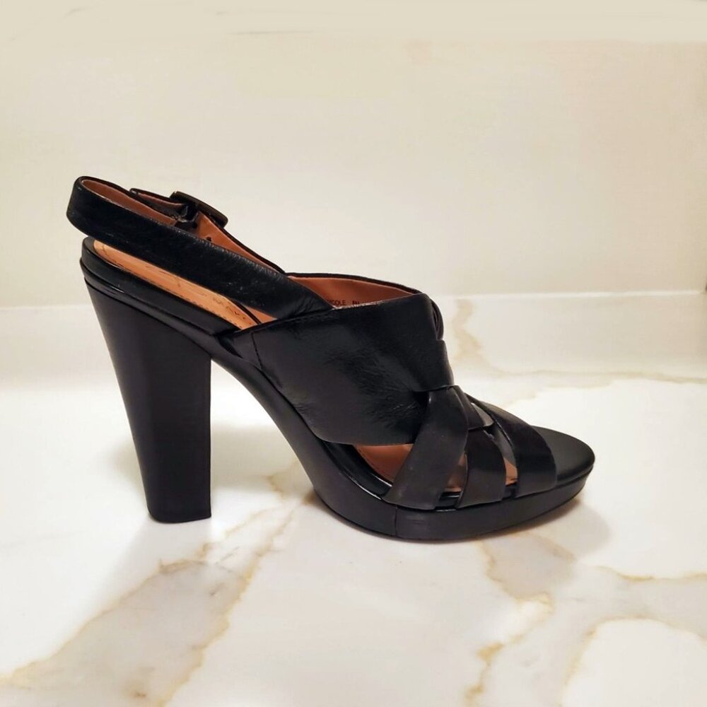 B. MAKOWSKY Nicole Leather Gladiator Strappy Heels Sandals Black Sz 8 EUC - Picture 2 of 8